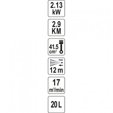 Purkštuvas benzininis 20L. 2,9kM 4 Purkštuvas benzininis 20L. 2,9kM 4