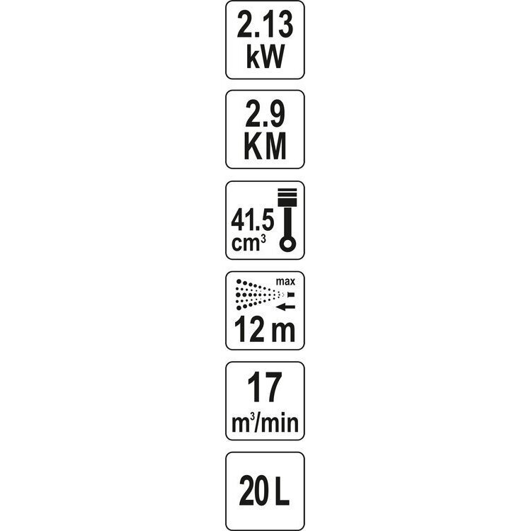 Purkštuvas benzininis 20L. 2,9kM 4 Purkštuvas benzininis 20L. 2,9kM 4
