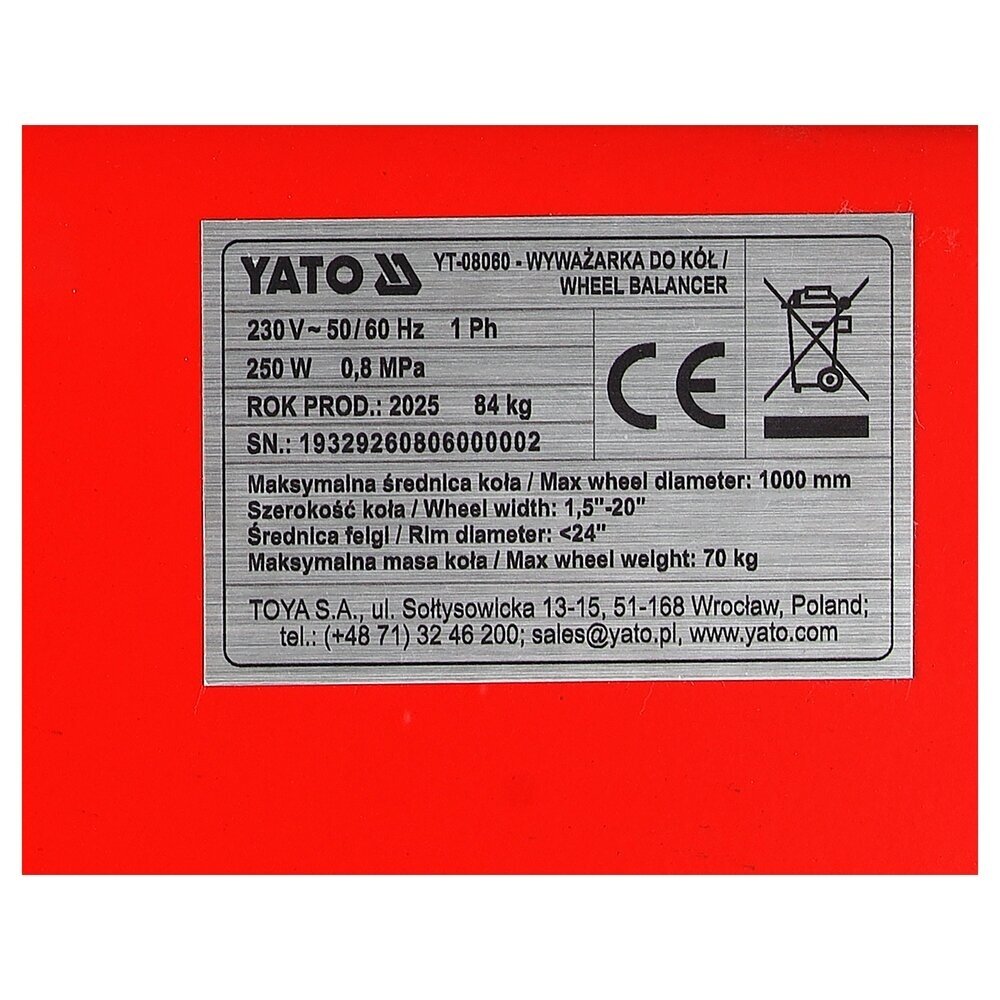 Ratų balansavimo staklės 250 W  10–24" ratlankiams automatinis balansavimas ±1 g tikslumas 11