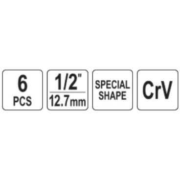 Raktų rinkinys kuro purkštukams ir įpurškimo siurbliams 6vnt. 12,5 mm (1/2") 12 - 19 mm. 3