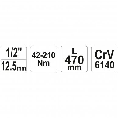 Raktas dinamometrinis 1-2, 42-210Nm. 6 Raktas dinamometrinis 1-2, 42-210Nm. 6