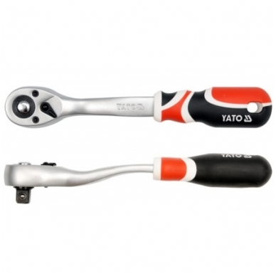 Raktas galvutėms terkšlinis išlenktas 3/8" Raktas galvutėms terkšlinis išlenktas 3/8"
