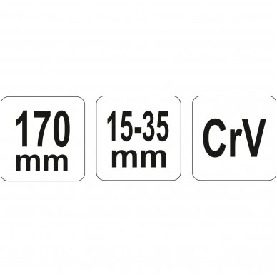 Raktas užmetamas šarnyrinis Cr-V, 15-35mm. 2
