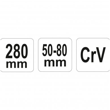 Raktas užmetamas šarnyrinis Cr-V, 50-80mm. 2 Raktas užmetamas šarnyrinis Cr-V, 50-80mm. 2