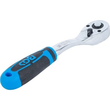 Rankena galvutėms terkšlinė , smulkūs dantukai 6.3 mm. (1/4") 4 Rankena galvutėms terkšlinė , smulkūs dantukai 6.3 mm. (1/4") 4