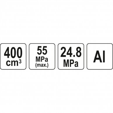 Rankinis tepimo pistoletas sustiprinta konstrukcija, kasetės 400cm³ 3 Rankinis tepimo pistoletas sustiprinta konstrukcija, kasetės 400cm³ 3