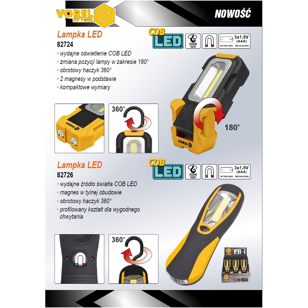Rankinis rotacinis žibintas - COB LED 6