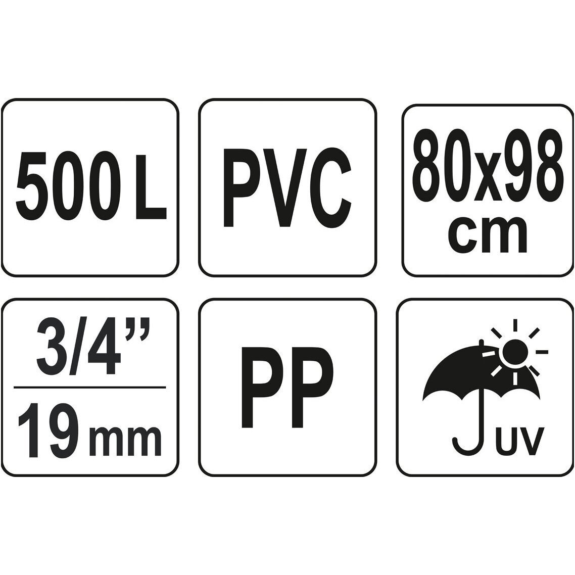 Rezervuaras lietaus vandeniui rinkti PVC 500 litrų 5 Rezervuaras lietaus vandeniui rinkti PVC 500 litrų 5