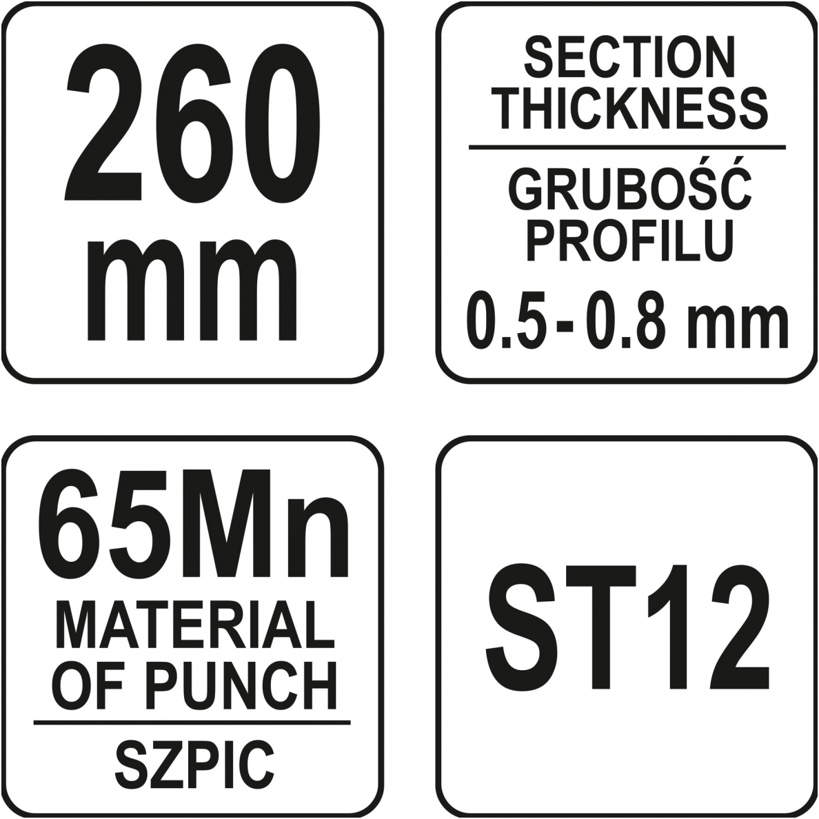 Replės profilių sujungimui - 260 mm 3 Replės profilių sujungimui - 260 mm 3