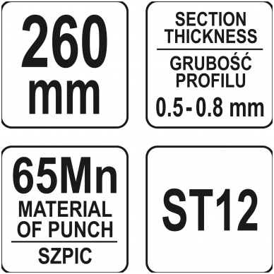 Replės profilių sujungimui - 260 mm 3 Replės profilių sujungimui - 260 mm 3