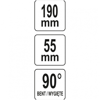 Replės suportų žiedams - 90 °- vidiniams žiedams- 190- 55 mm 4 Replės suportų žiedams - 90 °- vidiniams žiedams- 190- 55 mm 4