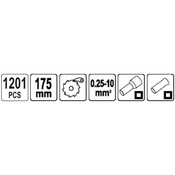 Replės jungčių užspaudimui su rinkiniu 0,25 iki 10mm² 1200vnt. 4 Replės jungčių užspaudimui su rinkiniu 0,25 iki 10mm² 1200vnt. 4