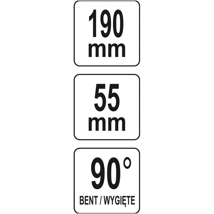 Replės suportų žiedams - 90 °- vidiniams žiedams- 190- 55 mm 4 Replės suportų žiedams - 90 °- vidiniams žiedams- 190- 55 mm 4