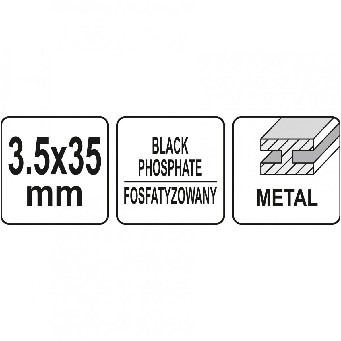 Savisriegiai į metalą fosfatuoti ant juostelės 3,5 x 35mm.1000vnt. 3