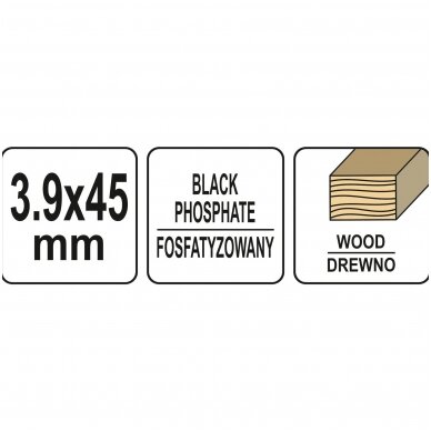 Savisriegiai į medį fosfatuoti ant juostelės 3,9 x 45mm. 1000vnt. 4 Savisriegiai į medį fosfatuoti ant juostelės 3,9 x 45mm. 1000vnt. 4