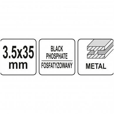 Savisriegiai į metalą fosfatuoti ant juostelės 3,5 x 35mm.1000vnt. 3 Savisriegiai į metalą fosfatuoti ant juostelės 3,5 x 35mm.1000vnt. 3