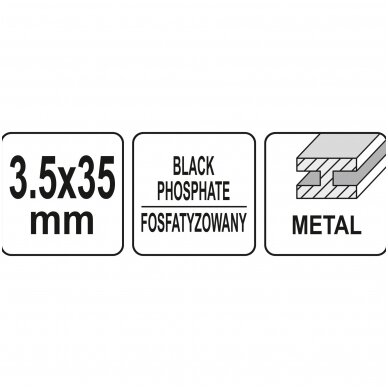 Savisriegiai į metalą fosfatuoti ant juostelės 3,5 x 35mm.1000vnt. 3
