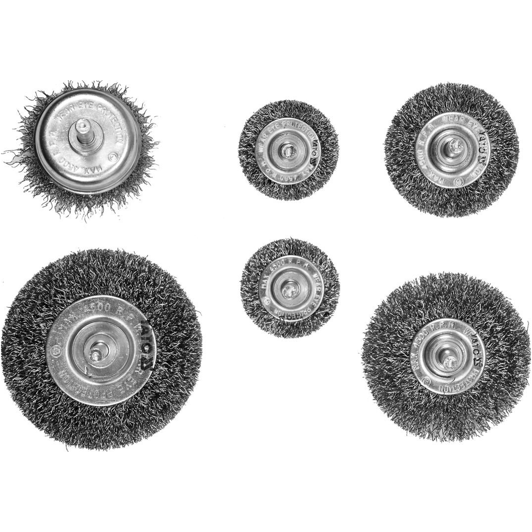 Šepečių rinkinys su kotu nerūdijantis plienas INOX - 6vnt. 1 Šepečių rinkinys su kotu nerūdijantis plienas INOX - 6vnt. 1