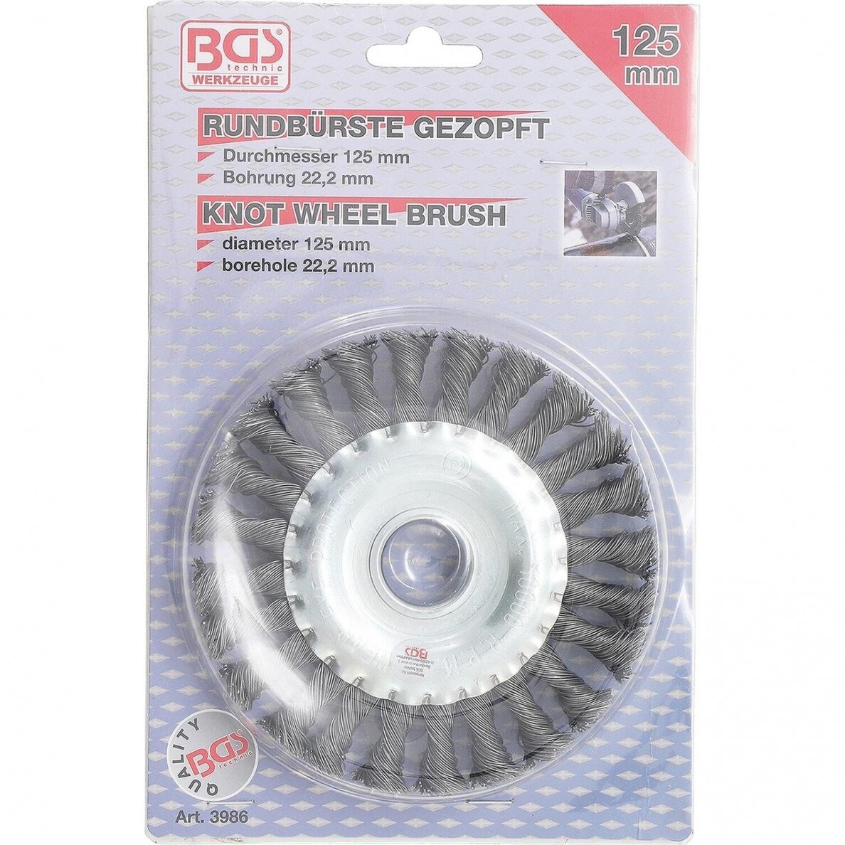 Šepetys disko tipo stambus plienas Ø 125 mm 2 Šepetys disko tipo stambus plienas Ø 125 mm 2