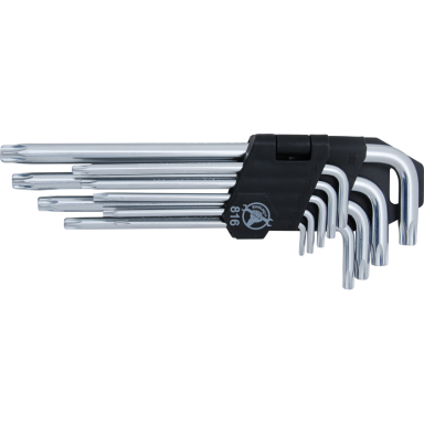Šešiakampių raktų komplektas TORX 9 dalių, CR-V,T10-T50 Šešiakampių raktų komplektas TORX 9 dalių, CR-V,T10-T50