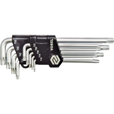 Šešiakampių raktų komplektas TORX 9 dalių Crv, Šešiakampių raktų komplektas TORX 9 dalių Crv,