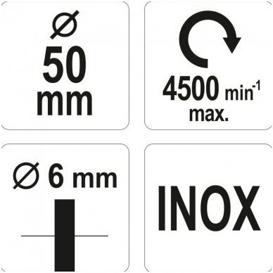 Šepetys puodo tipo su kotu nerūdijantis plienas - INOX 50mm. 3 Šepetys puodo tipo su kotu nerūdijantis plienas - INOX 50mm. 3