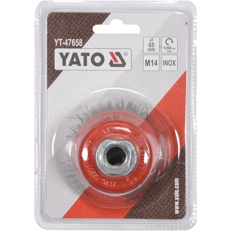 Šepetys vielinis puodo tipo nerūdijantis plienas INOX M14 - 65mm. 2 Šepetys vielinis puodo tipo nerūdijantis plienas INOX M14 - 65mm. 2