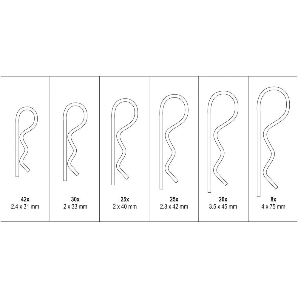 Segtukų rinkinys R tipo -Ø 2,4 - 4,0 mm--150 vnt. 1