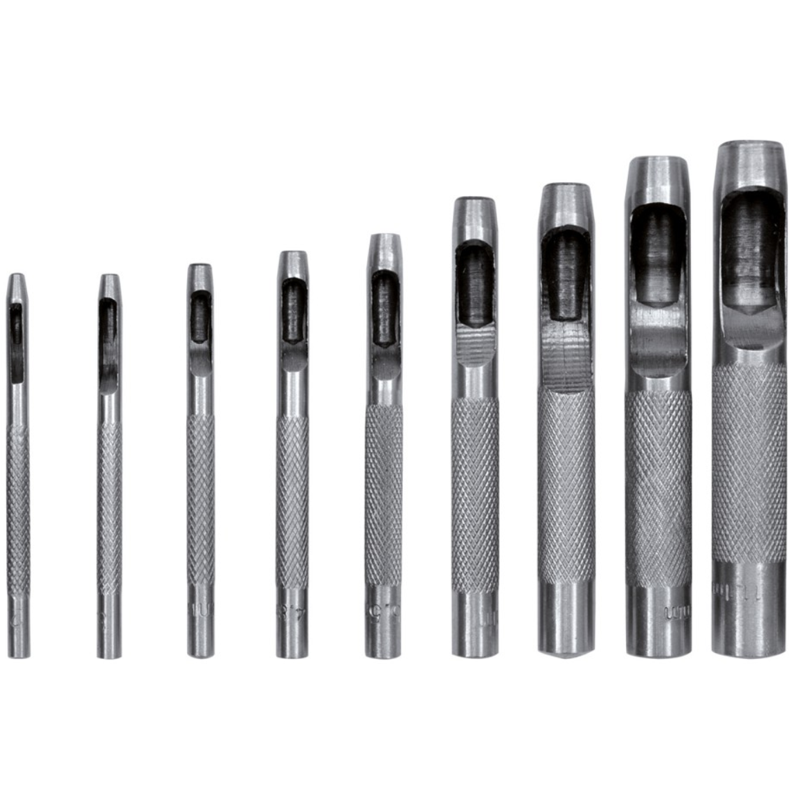 Skylių išmušėjų odoje ir kt. rinkinys 9vnt, 2,5-10mm 1 Skylių išmušėjų odoje ir kt. rinkinys 9vnt, 2,5-10mm 1