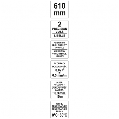 Skaitmeninis gulsčiukas su lazeriu 610mm. 4 Skaitmeninis gulsčiukas su lazeriu 610mm. 4