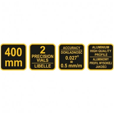 Skaitmeninis LCD gulščiukas su vandens lygiu 400mm. 3 Skaitmeninis LCD gulščiukas su vandens lygiu 400mm. 3