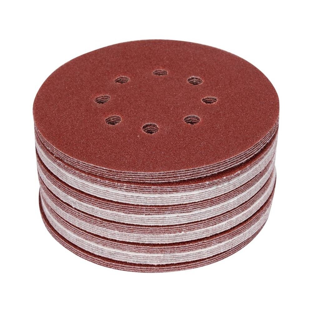 Šlifavimo popierius {velcro) 8 skylės 150mm. / P100 50vnt. Šlifavimo popierius {velcro) 8 skylės 150mm. / P100 50vnt.