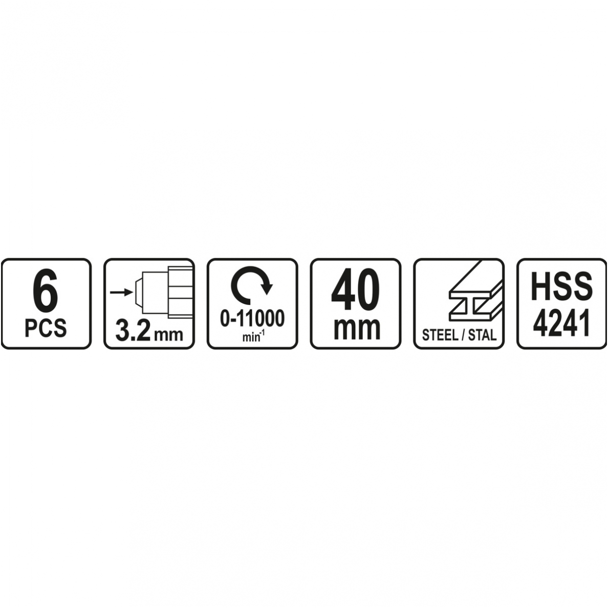Šlifavimo antgalių rinkinys graveriui HSS 6vnt. 3 Šlifavimo antgalių rinkinys graveriui HSS 6vnt. 3