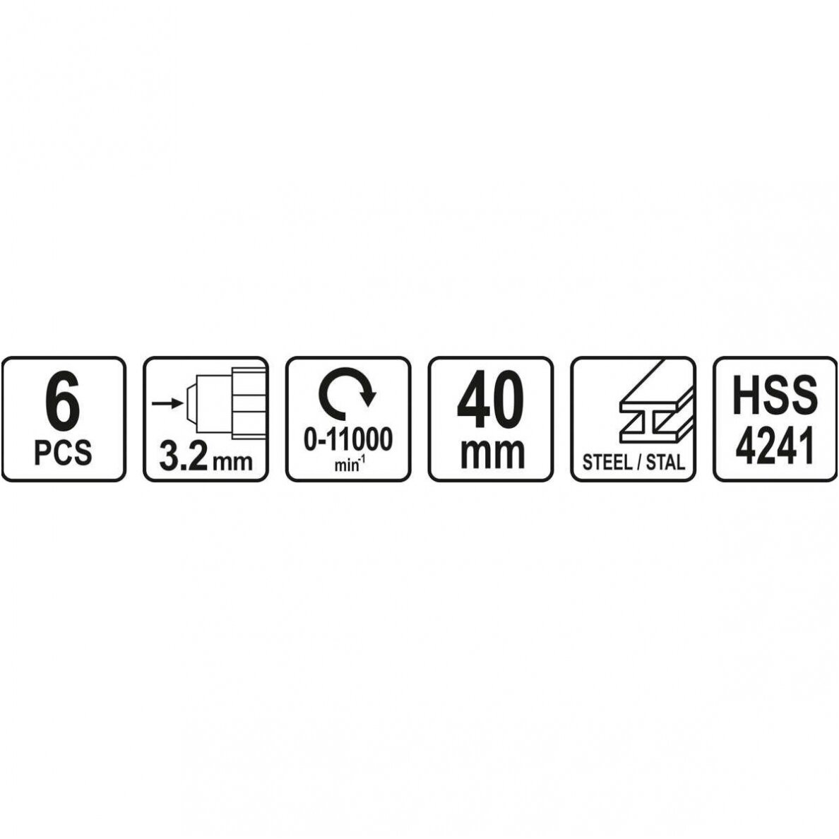 Šlifavimo antgalių rinkinys graveriui HSS 6vnt. 3 Šlifavimo antgalių rinkinys graveriui HSS 6vnt. 3