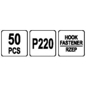 Šlifavimo popierius {velcro) 8 skylės 150mm. / P220 50vnt. 2 Šlifavimo popierius {velcro) 8 skylės 150mm. / P220 50vnt. 2