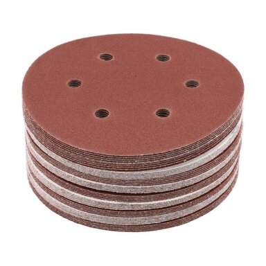 Šlifavimo popierius {velcro) 6 skylės 150mm. / P80 50vnt.