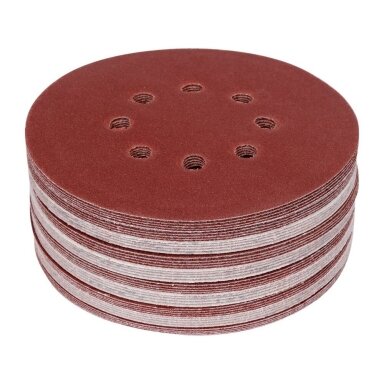 Šlifavimo popierius {velcro) 8 skylės 150mm. / P120 50vnt. Šlifavimo popierius {velcro) 8 skylės 150mm. / P120 50vnt.