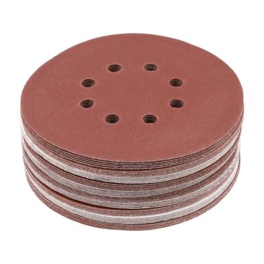 Šlifavimo popierius {velcro) 8 skylės 150mm. / P150 50vnt. Šlifavimo popierius {velcro) 8 skylės 150mm. / P150 50vnt.