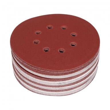 Šlifavimo popierius {velcro) 8 skylės 150mm. / P180 50vnt. Šlifavimo popierius {velcro) 8 skylės 150mm. / P180 50vnt.