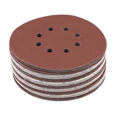 Šlifavimo popierius {velcro) 8 skylės 150mm. / P220 50vnt. Šlifavimo popierius {velcro) 8 skylės 150mm. / P220 50vnt.