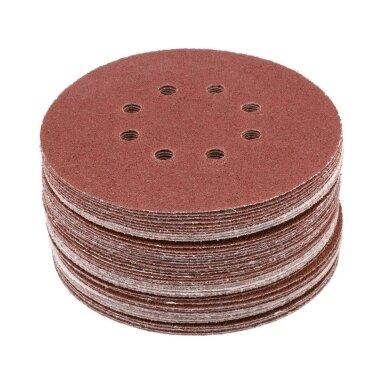 Šlifavimo popierius {velcro) 8 skylės 150mm. / P40 50vnt. Šlifavimo popierius {velcro) 8 skylės 150mm. / P40 50vnt.
