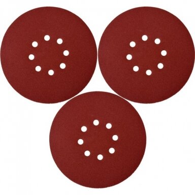 Šlifavimo popierius (velcro) apvalus su skylėm 180mm. P240 - 3vnt. Šlifavimo popierius (velcro) apvalus su skylėm 180mm. P240 - 3vnt.