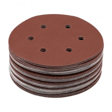 Šlifavimo popierius {velcro) 6 skylės 150 mm. / P240 50vnt. Šlifavimo popierius {velcro) 6 skylės 150 mm. / P240 50vnt.