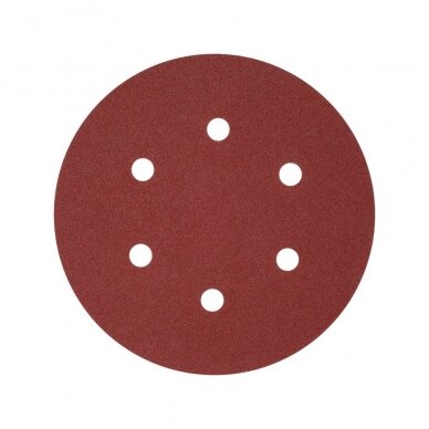 Šlifavimo popierius {velcro) 6 skylės 150mm. / P180 50vnt. 1 Šlifavimo popierius {velcro) 6 skylės 150mm. / P180 50vnt. 1