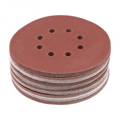 Šlifavimo popierius {velcro) 8 skylės 150mm. / P150 50vnt. Šlifavimo popierius {velcro) 8 skylės 150mm. / P150 50vnt.