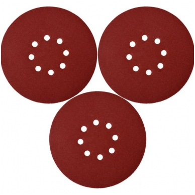 Šlifavimo popierius (velcro) apvalus su skylėm 180mm. P100 - 3vnt.