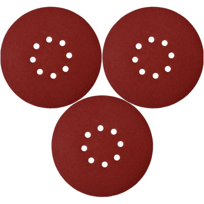 Šlifavimo popierius (velcro) apvalus su skylėm 180mm. P180 - 3vnt.