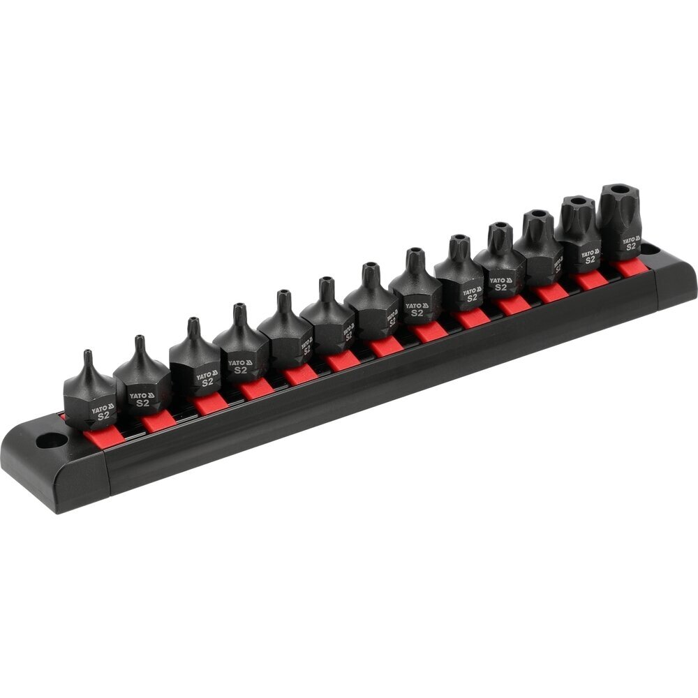 Smūginiai antgaliukai su skylutėmis TORX T10 - T70 3/8" 13 vnt 1 Smūginiai antgaliukai su skylutėmis TORX T10 - T70 3/8" 13 vnt 1