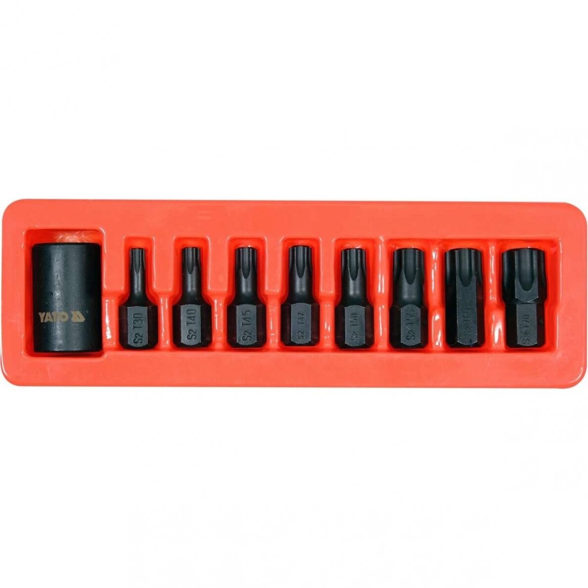 Smūginiai antgaliai 12,5mm. (1/2") T-Star (Torx) T30 - T70 9vnt. 1 Smūginiai antgaliai 12,5mm. (1/2") T-Star (Torx) T30 - T70 9vnt. 1