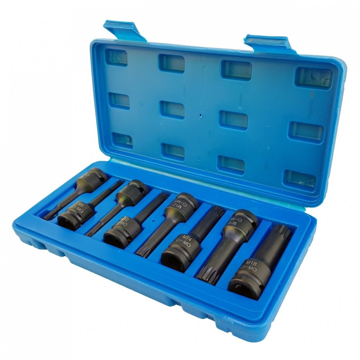 Smūginių antgalių rinkinys (1/2") Spline (XZN) M5 - M18 9vnt. 1 Smūginių antgalių rinkinys (1/2") Spline (XZN) M5 - M18 9vnt. 1